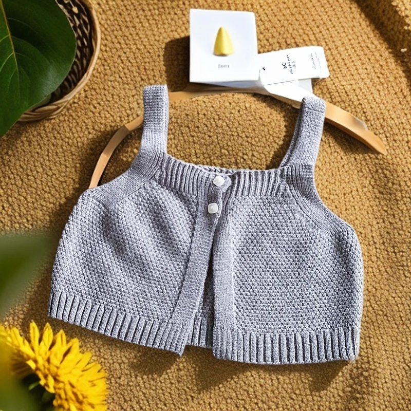 8803女宝宝春款洋气可爱毛衣背心女婴儿童女童装饰外搭