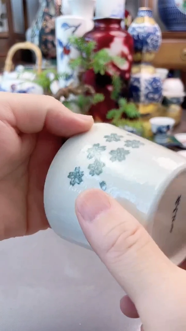 瓷片日产美瓷朱口杯