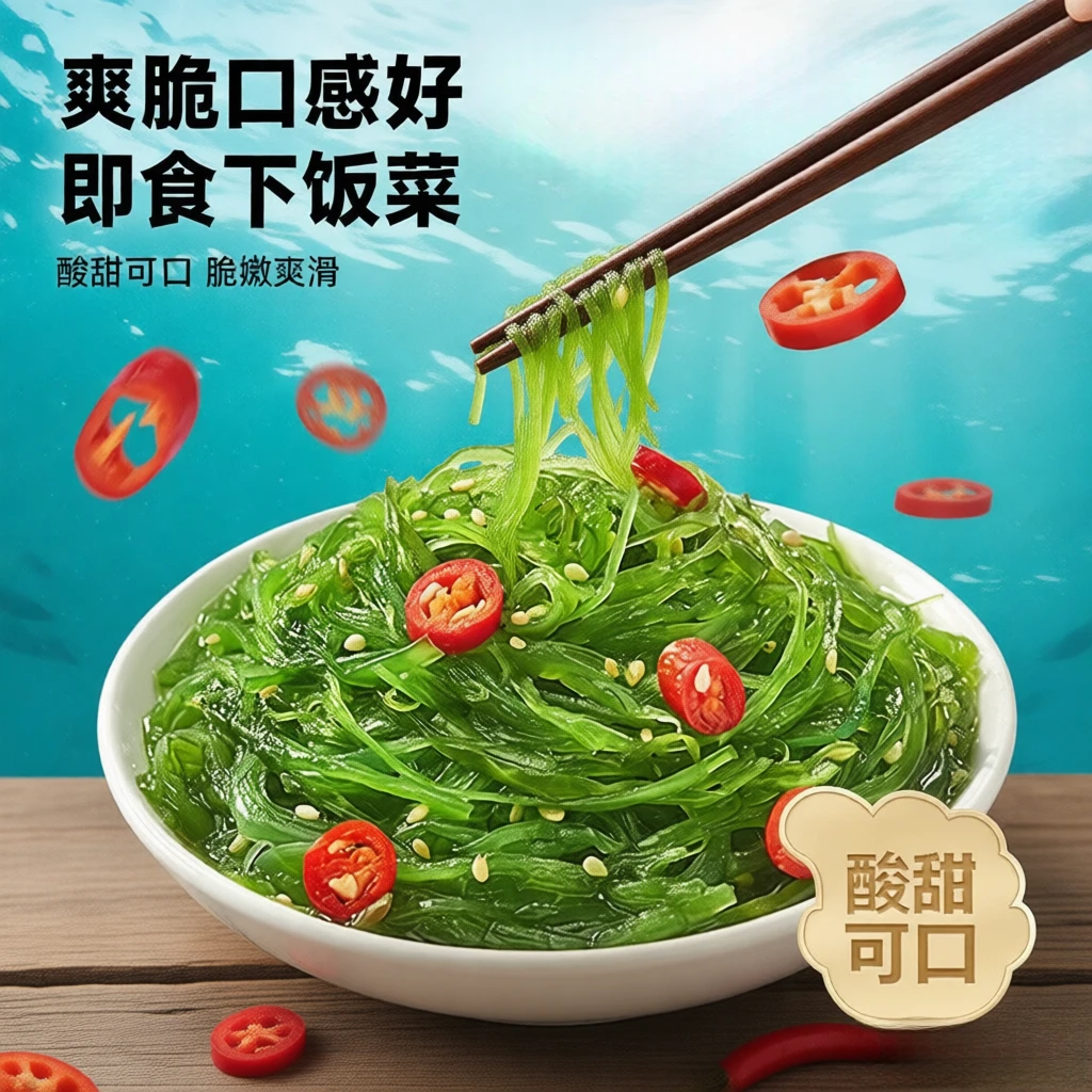 大连裙带菜丝多种口味即食海藻丝小包装低脂下饭日料佐餐小咸菜