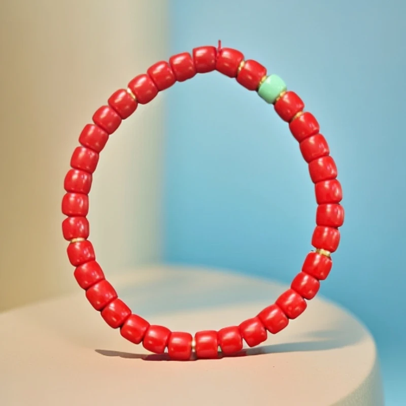 非金属珐琅手链 Y0001赤血红姑娘6m手链