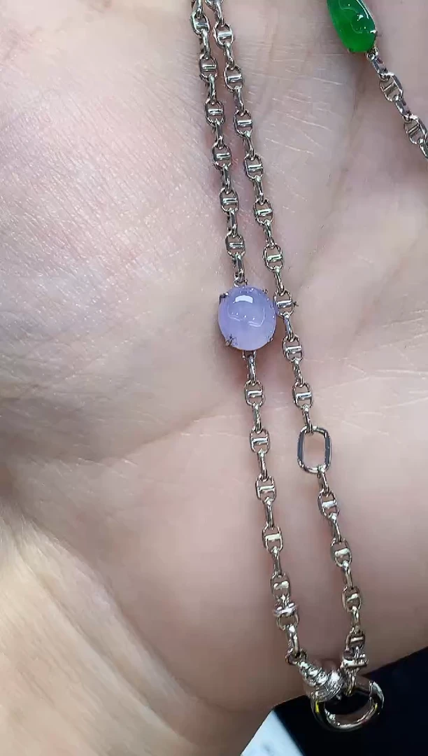 项链18K金镶嵌翡翠YS多样性发其一