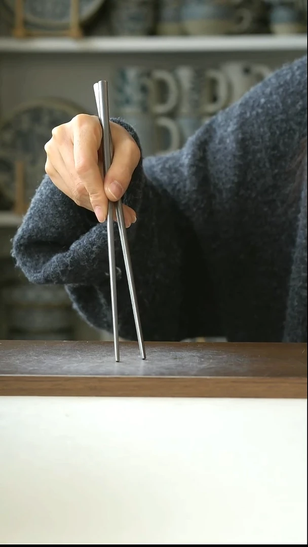 陶雪花复古银主餐筷@4-2@