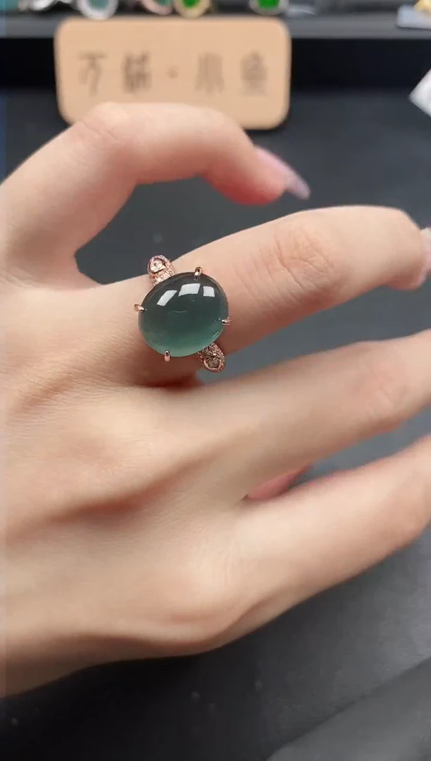 翡翠戒指银S925镶嵌51511