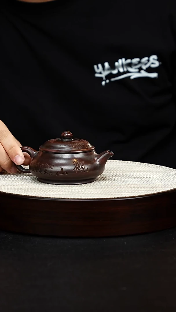 茶壶紫砂宜兴原矿纯手工紫砂 明炉 铁血红砂