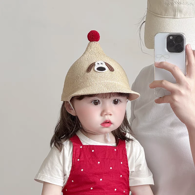 宝宝帽子春夏款草帽可爱韩版豆丁帽婴幼儿透气可爱防晒帽遮阳帽潮