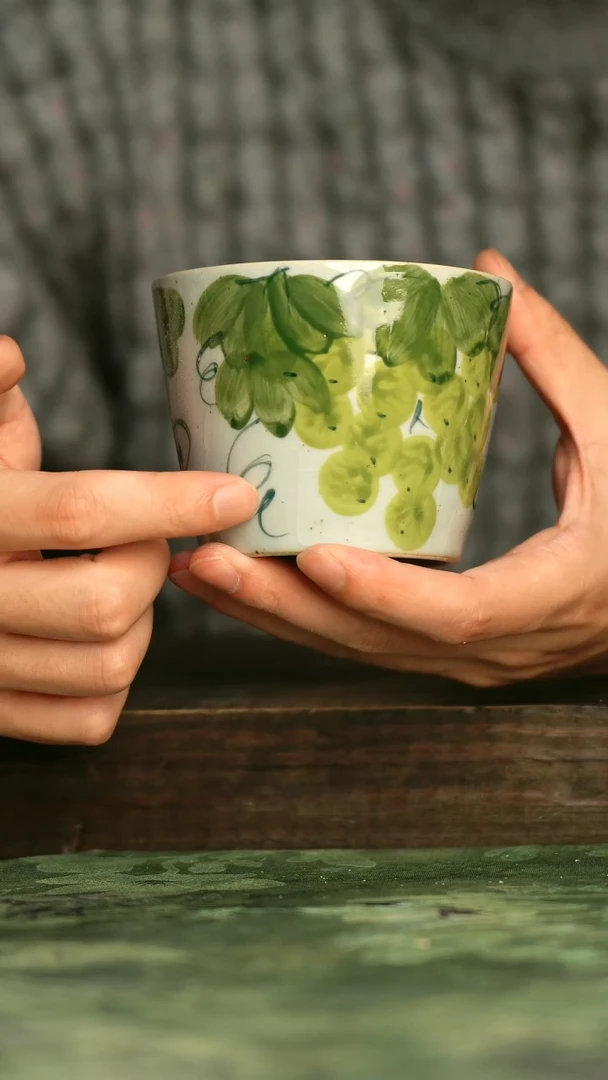 陶瓷青诗集手工手绘瓷器