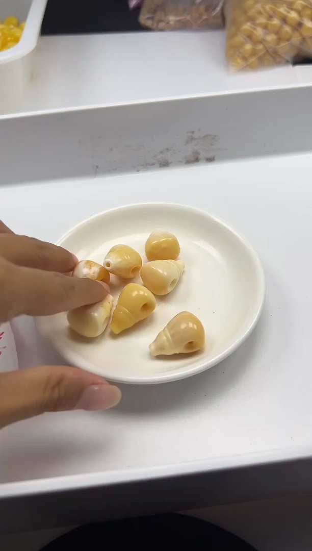 蜜蜡颈饰未镶嵌w3101蜜蜡骨瓷白三通25*17mm*1个