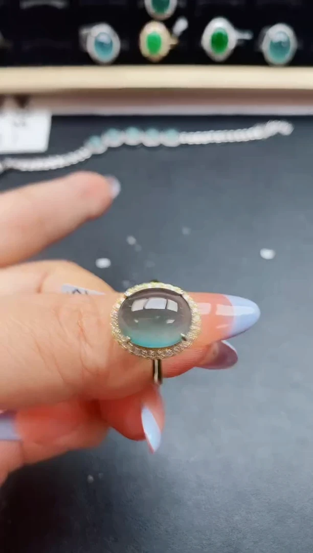 翡翠戒指银S925镶嵌321321