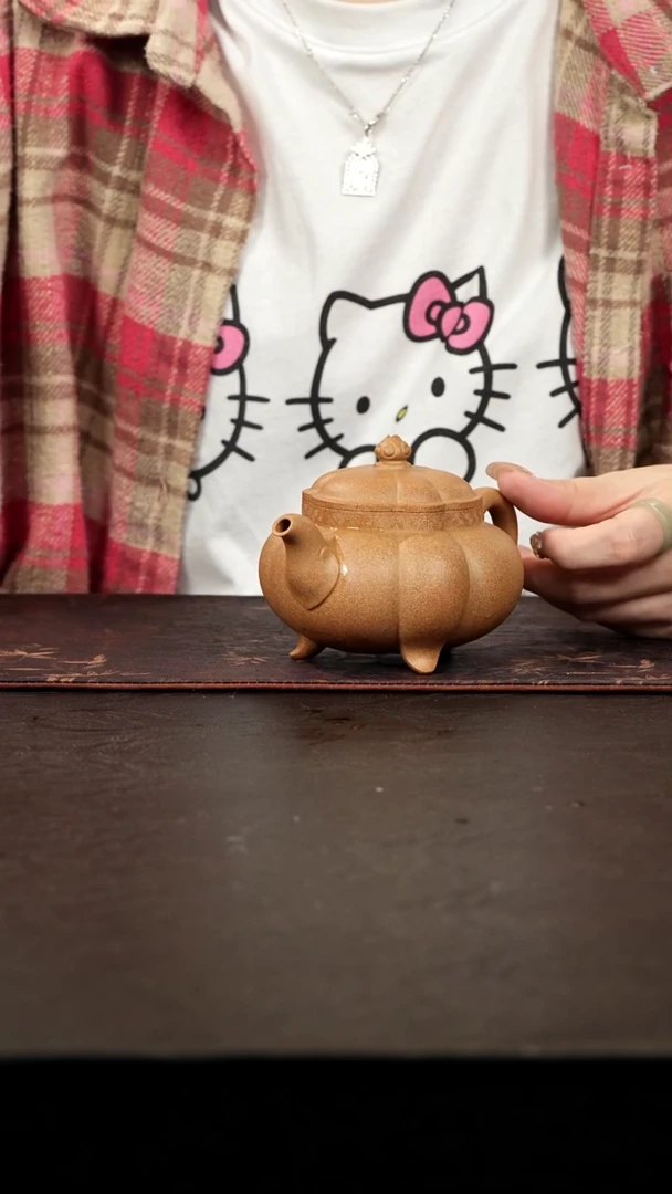茶壶紫砂云肩如意冷黄金220cc