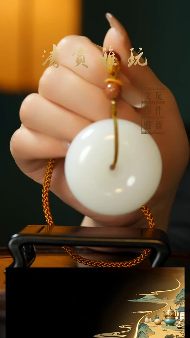 玉《平安扣》手把件摆件