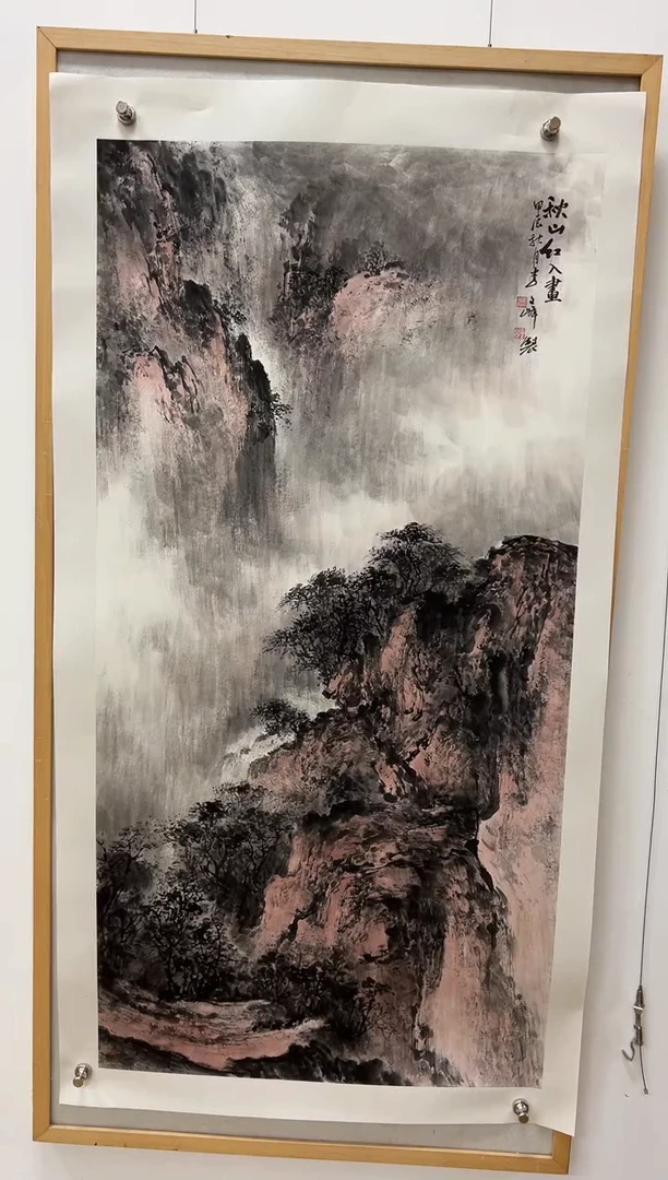 国画李文峰四尺浅降山水