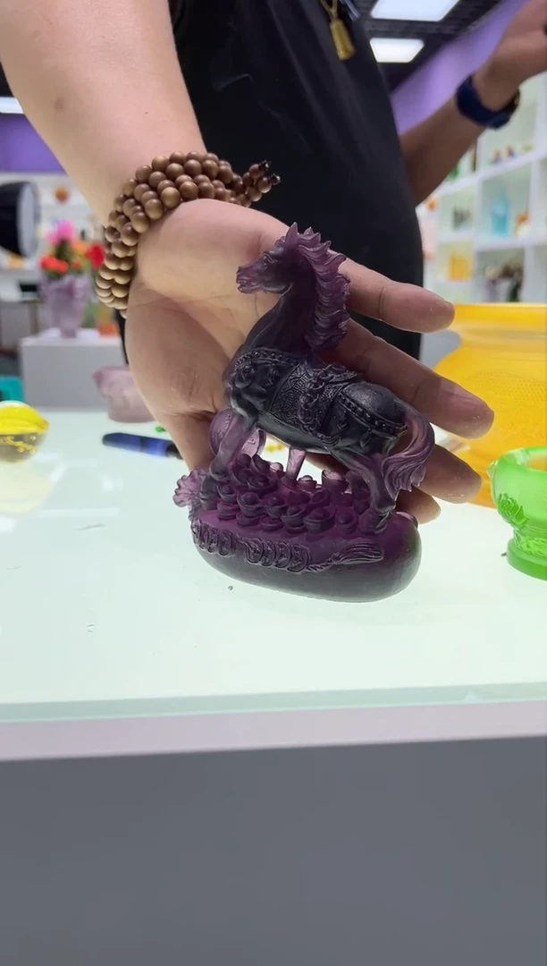 【闪购商品】泥塑古法琉璃紫色摆件