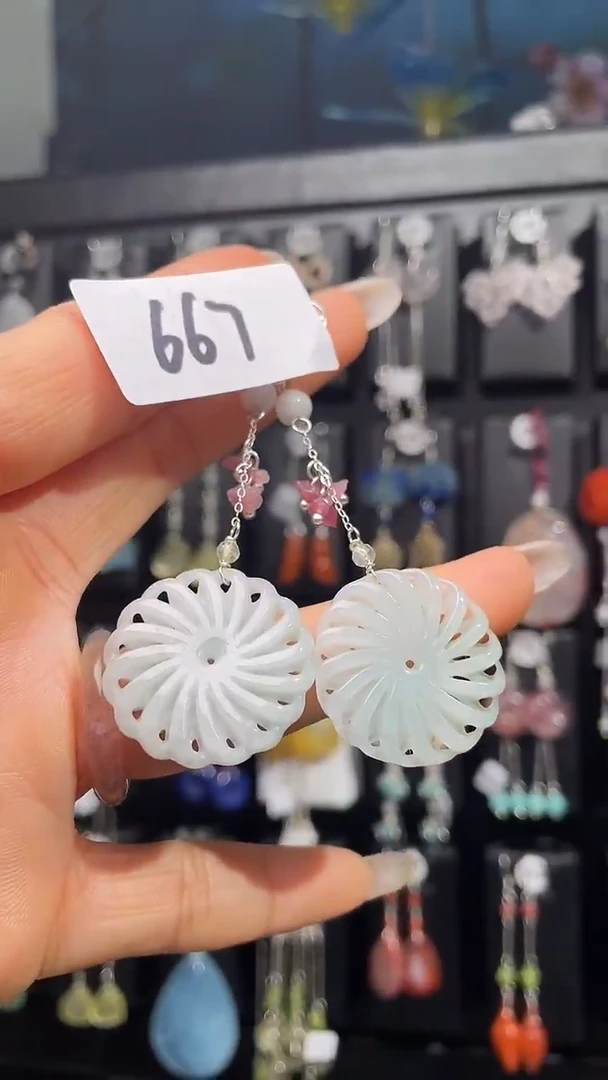 银S925镶嵌耳饰紫晶喜欢拍