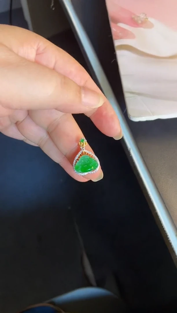 吊坠(不含链)银S925镶嵌翡翠1