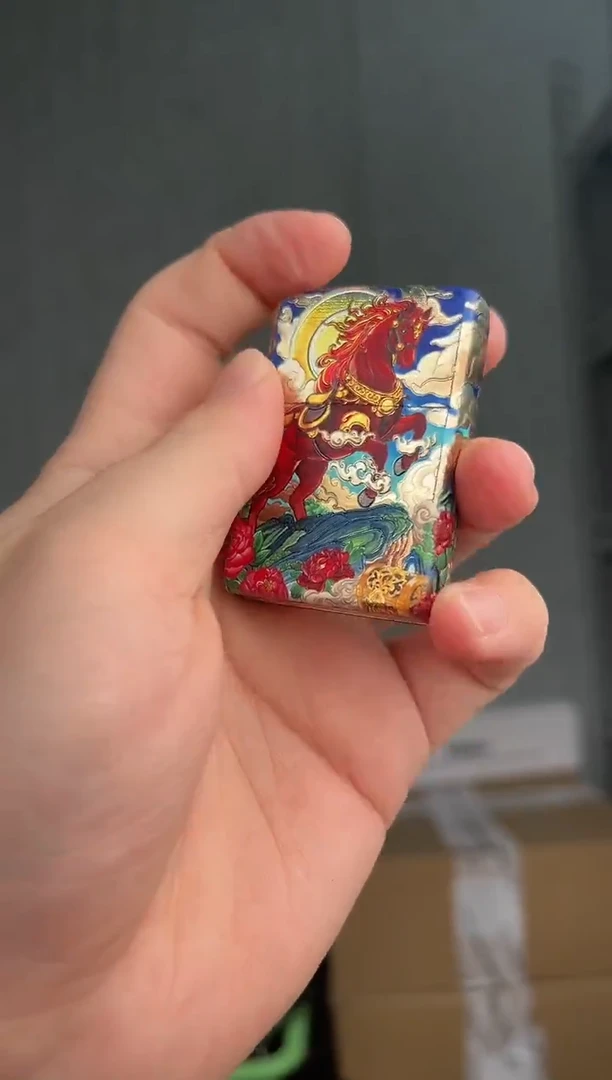 铜汗血宝马-六面镀银烫金彩色