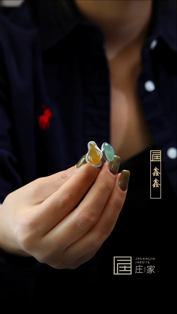 18K金镶嵌戒指翡翠￥*子【鑫鑫】分单1