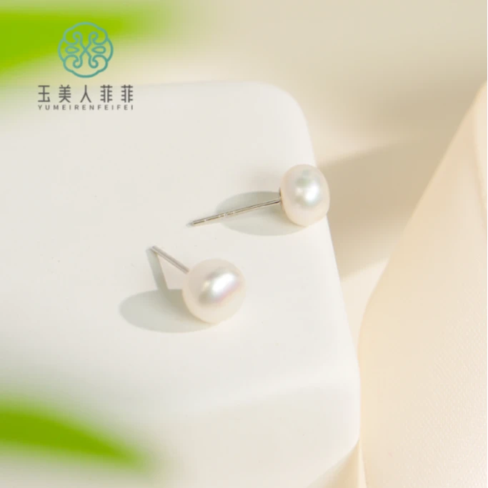 石惑珠宝%珍珠约6mm耳钉~欧若风珠宝