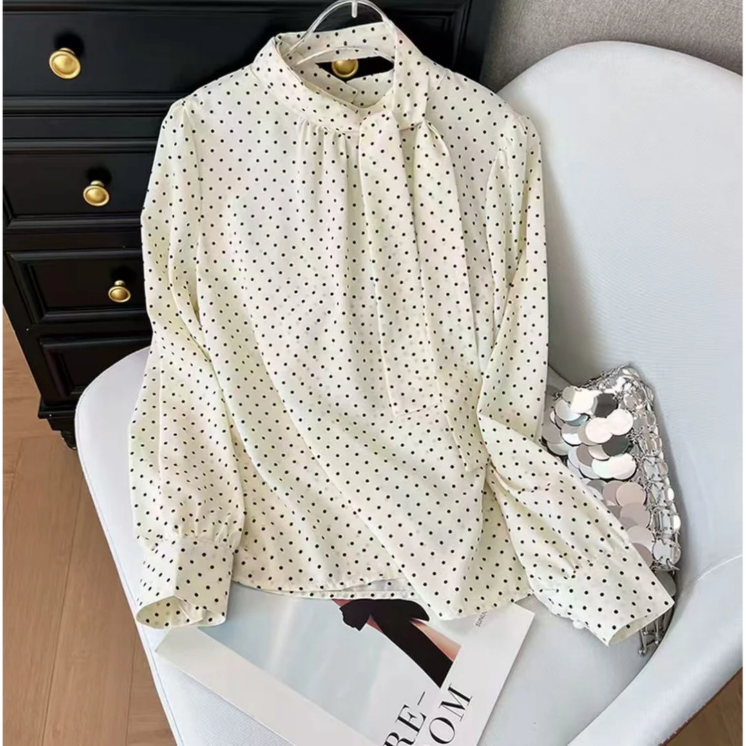 夏季新款桑蚕丝气质百搭长袖女式小衫25DAK0877