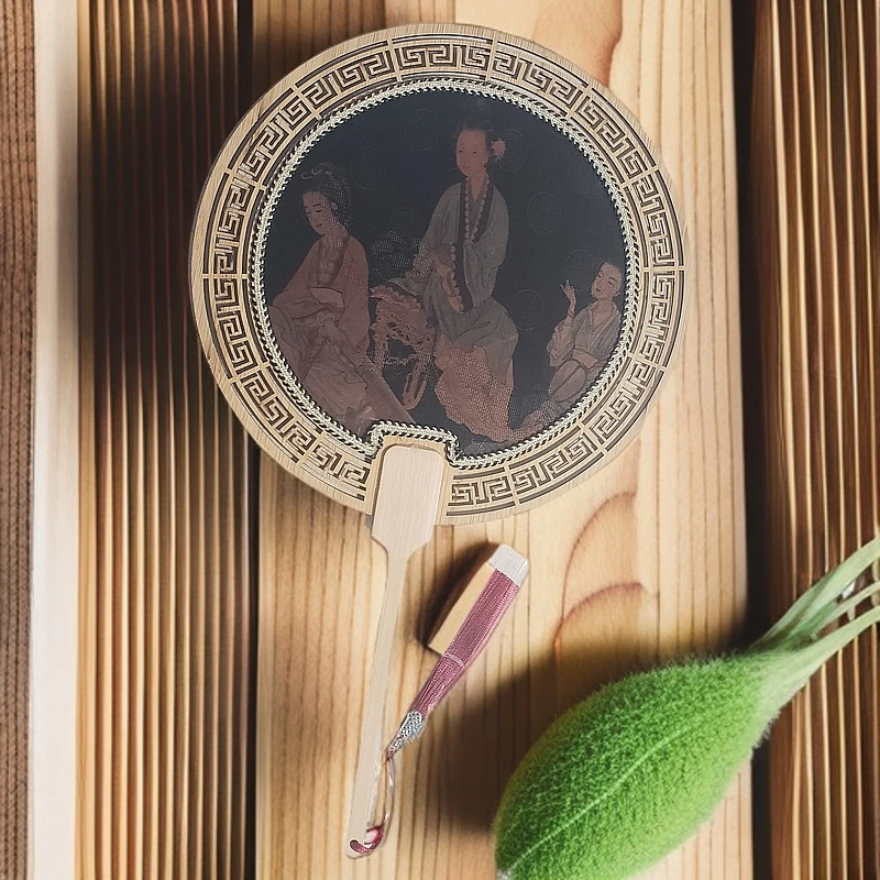 香云纱团扇镂空设计中国风 古韵 仕女图不支持7天无理由