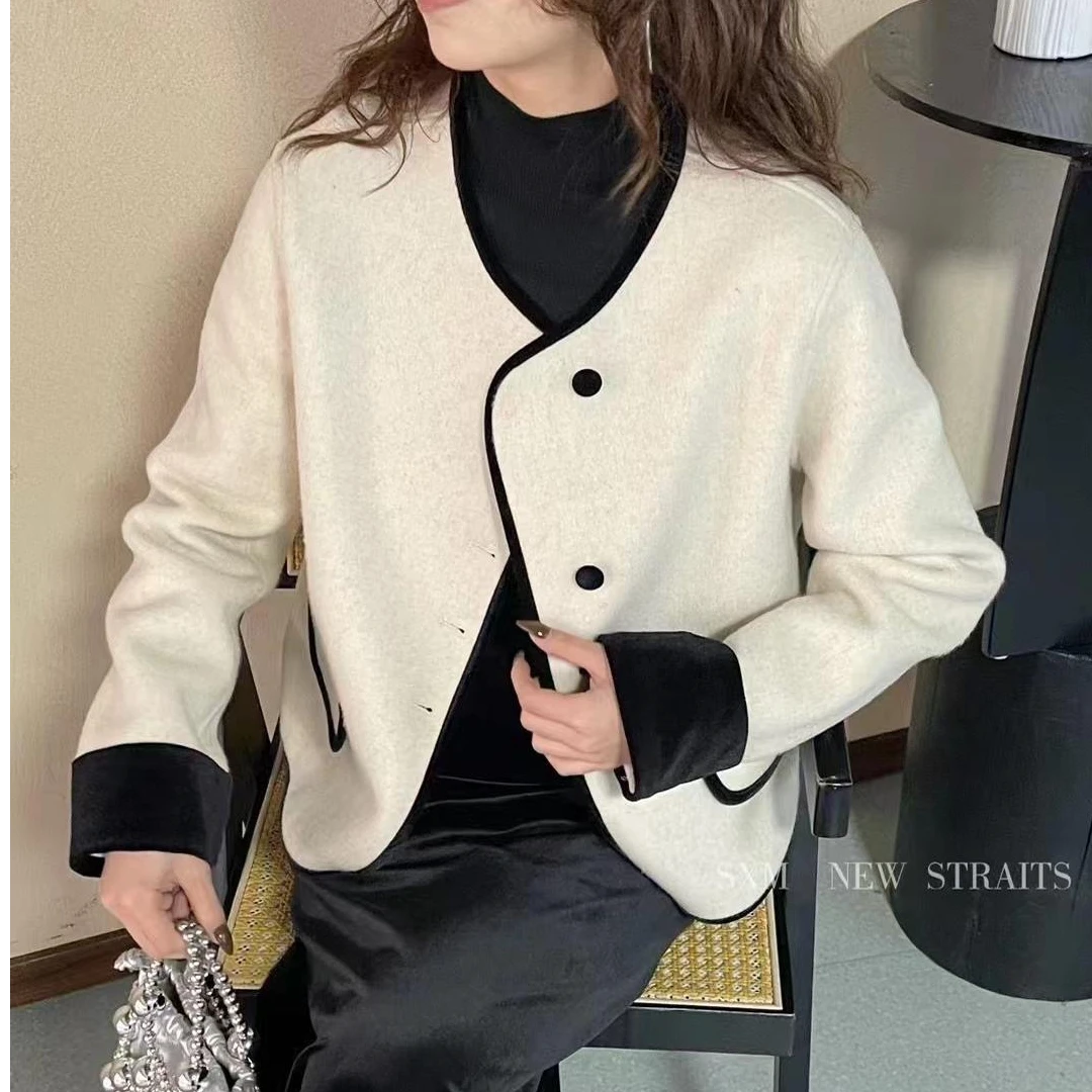 【高端定制】2025春季新款小香风气质名媛双面羊毛上衣显瘦短外套