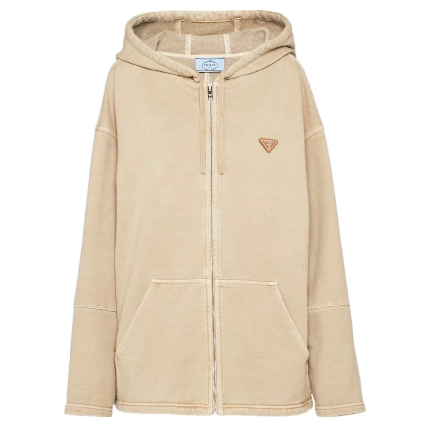 未使用 Prada/普拉达 金属标logo拉链连帽卫衣