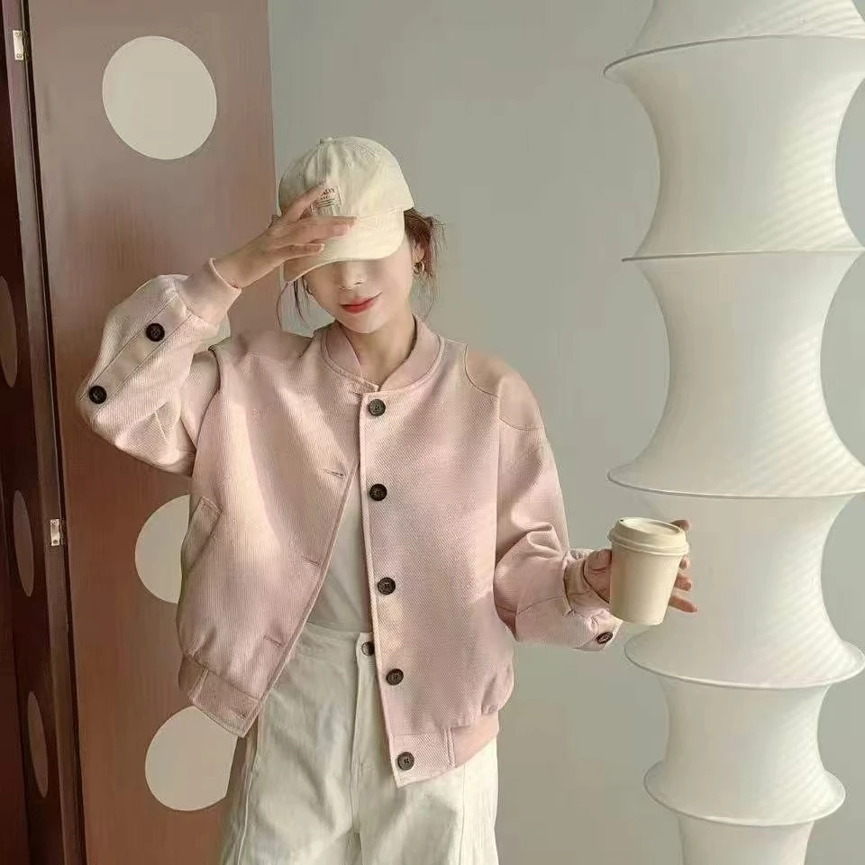 【海盐泡芙】棒球服女2025春款韩系宽松显瘦休闲百搭夹克外套25902