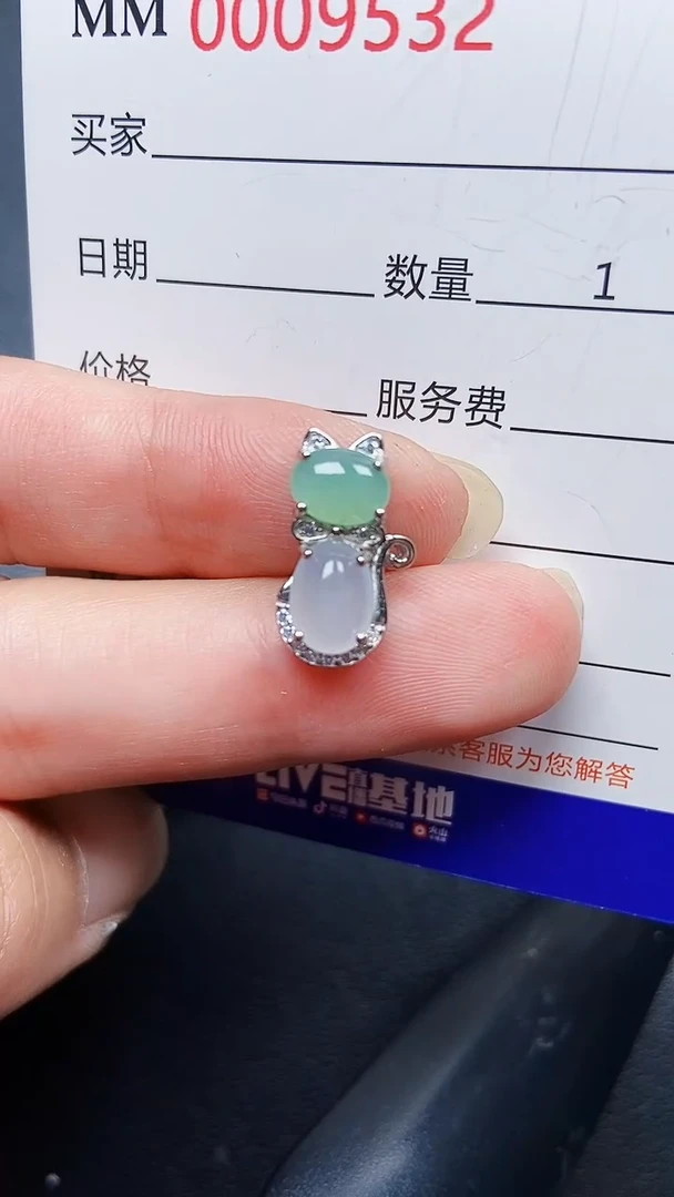 翡翠银S925镶嵌颈饰9532
