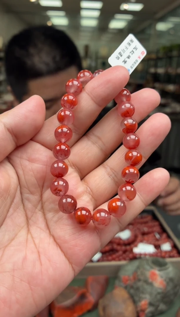 手串未镶嵌南红玛瑙单圈手串一条约9mm多样性发货