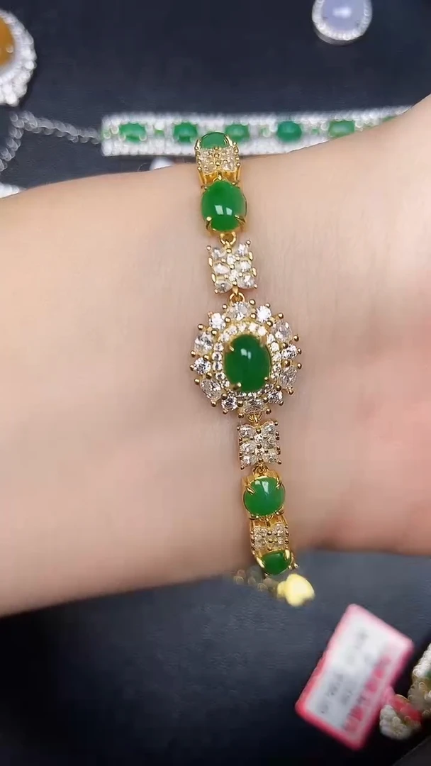 银S925镶嵌戒指翡翠2500