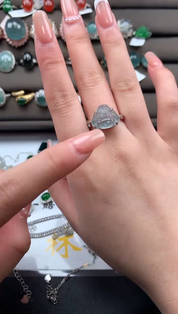 【闪购商品】翡翠戒指银S925镶嵌5214