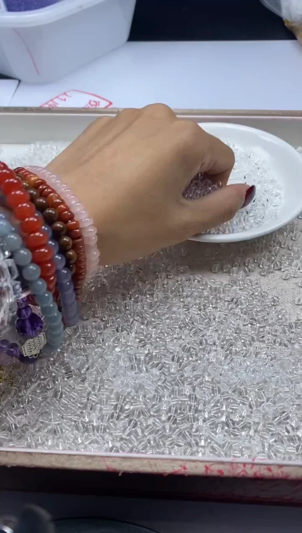 【闪购商品】水晶颈饰未镶嵌w927白水晶4mm*60颗