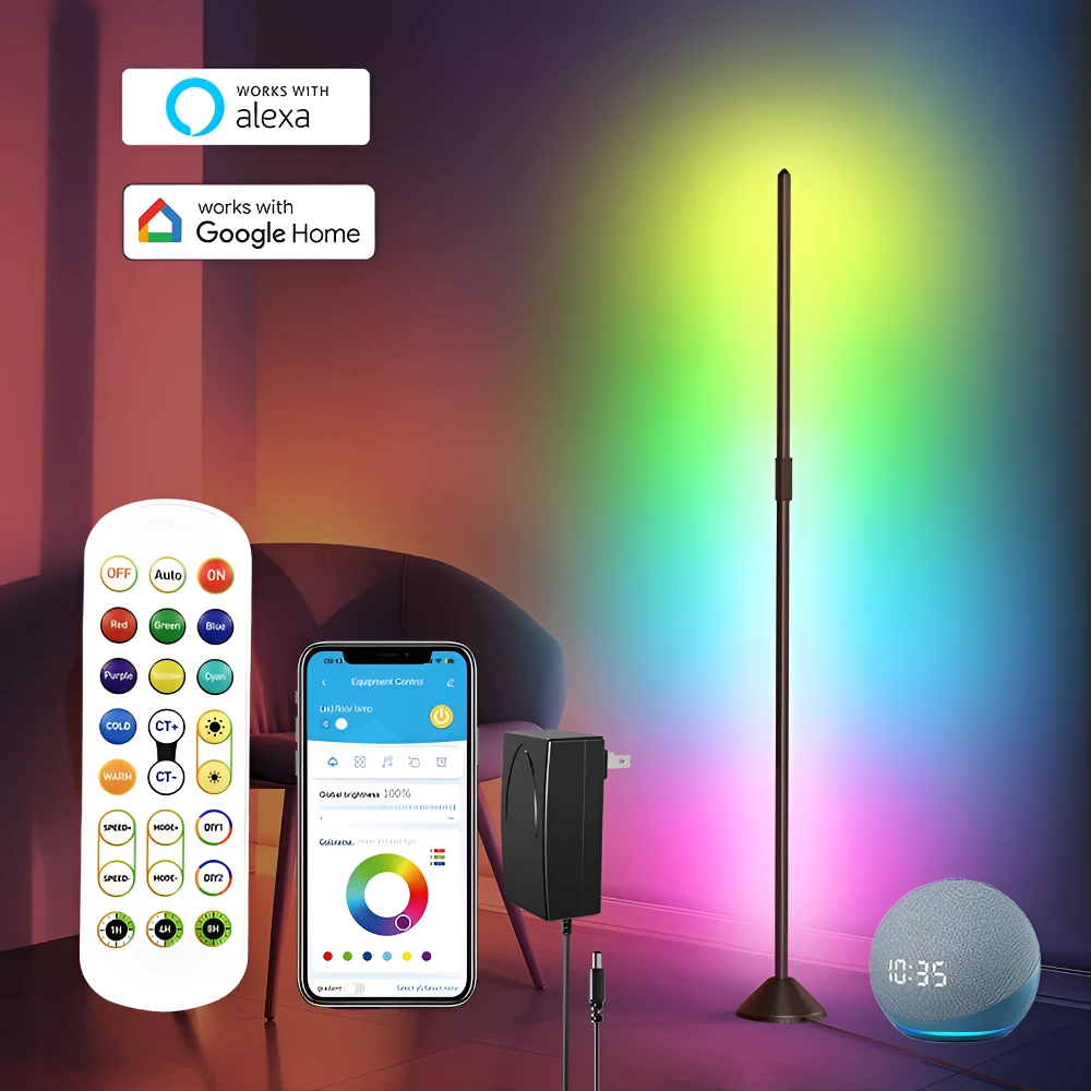 rgb拾音氛围灯ins网红直播拍照彩色补光灯卧室落地音乐节奏电竞灯