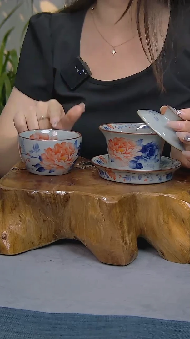 简装家用款2件套 老陶泥开片纹陶瓷茶具