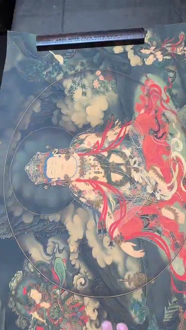 卷轴画【主播精品】高端卷轴画——唐卡水月观音048