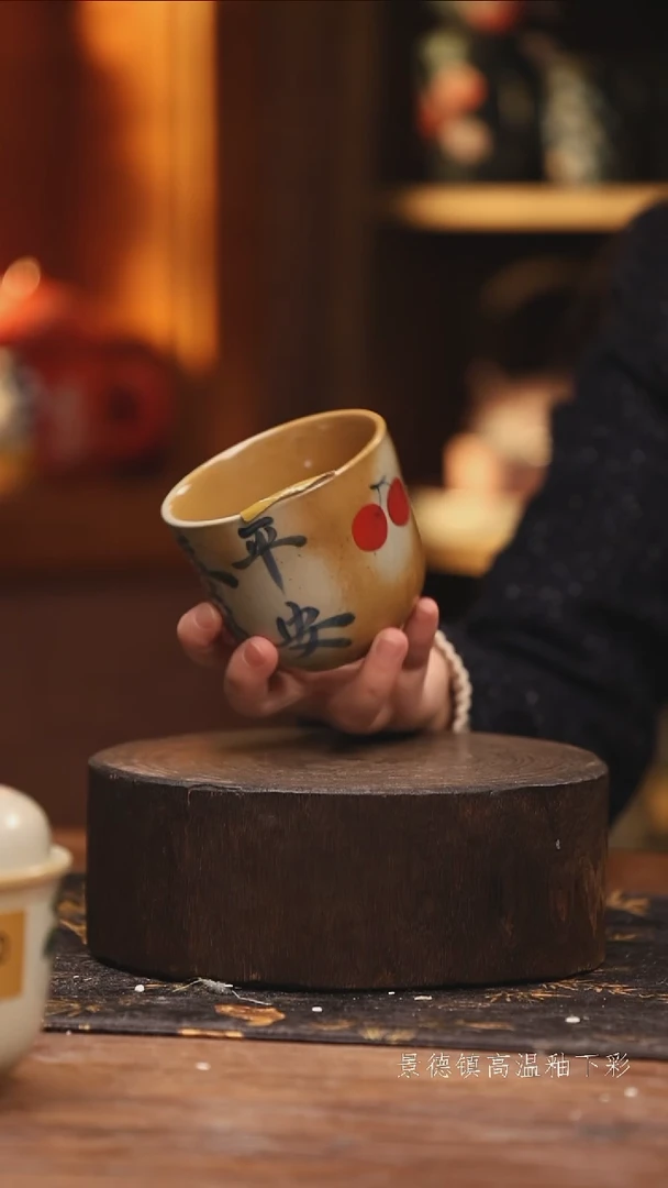 陶瓷景德镇高温釉下手绘陶瓷@L185@