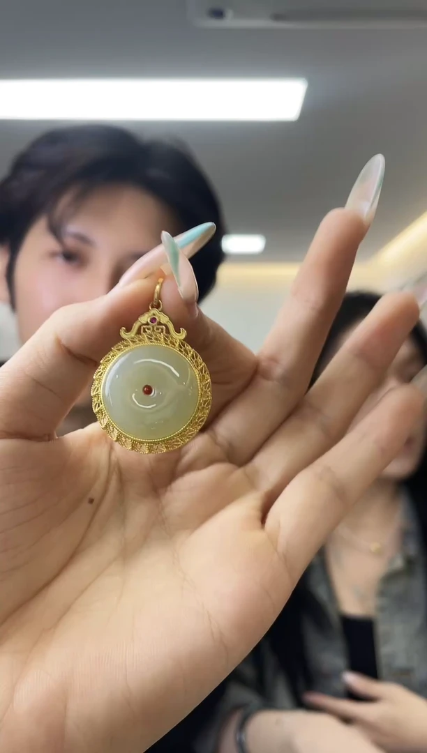 颈饰银S925镶嵌和田玉（多样性发一件）