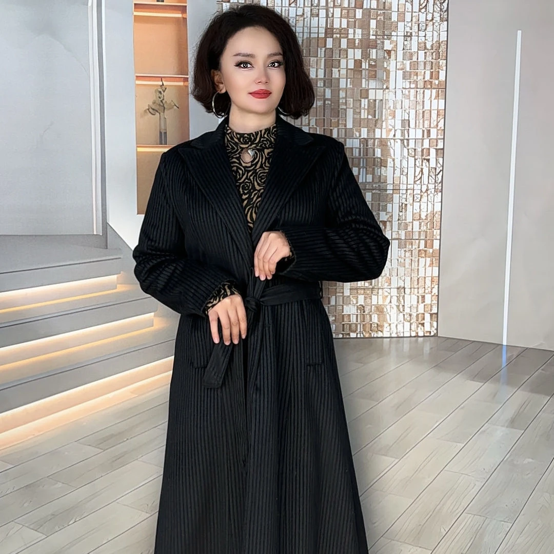 31长袖秋季女秋冬植绒立领毛呢外套中长款冬季针织韩版