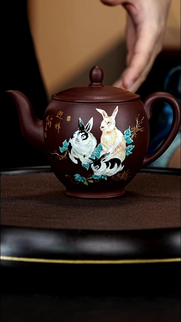 茶壶紫砂杨建英老师专场作品53-高旦线 紫泥 500CC