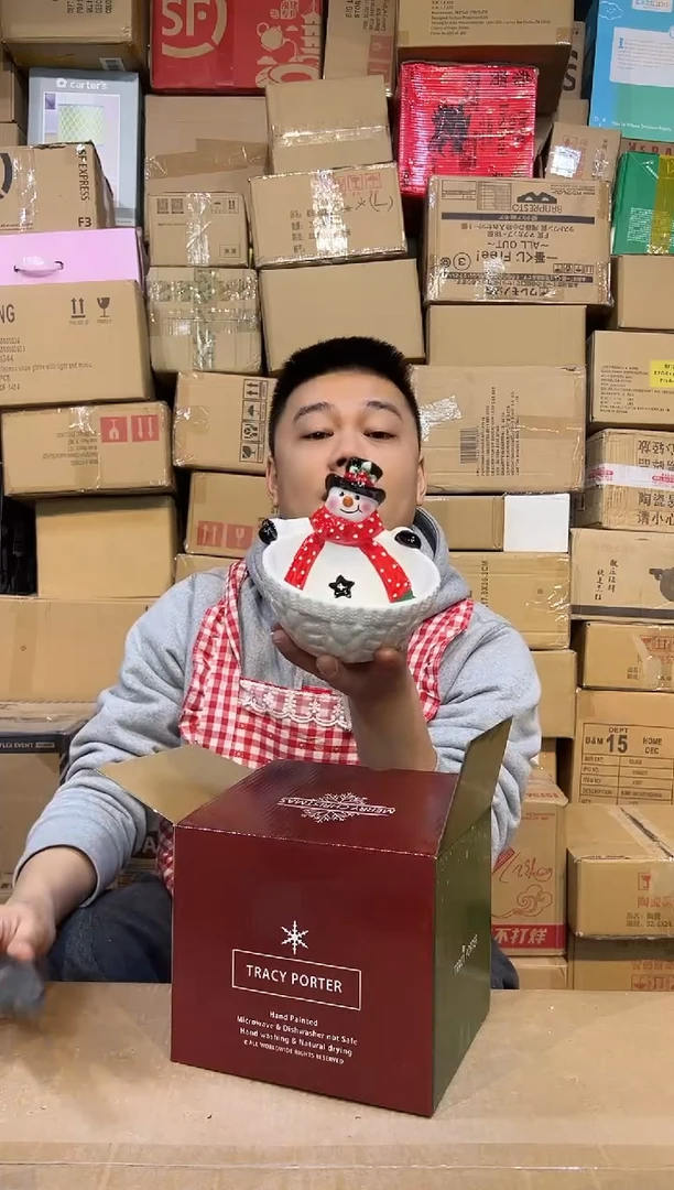 【闪购商品】杯陶瓷原盒雪人碗