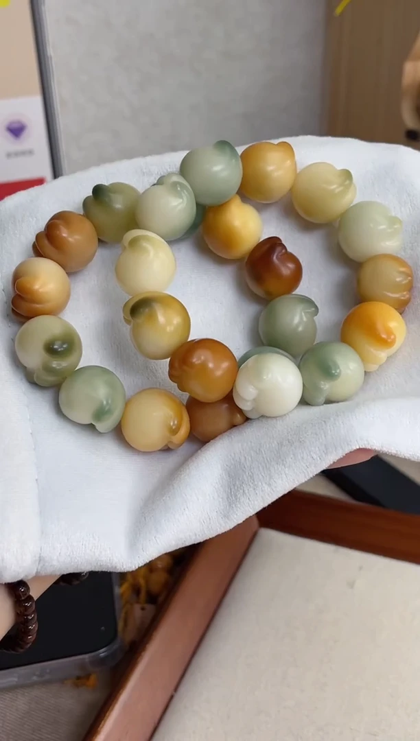 菩提根/象牙果手串x96干磨猫爪20*21mm手串