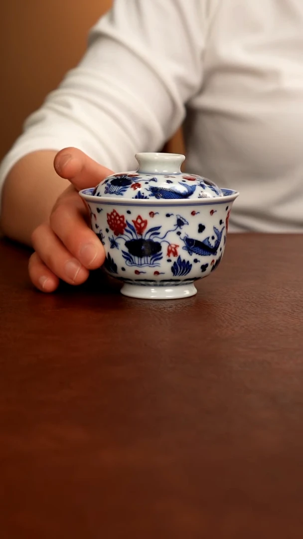 摆件陶景德镇瓷器，青花瓷手绘茶具~