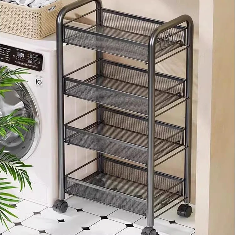 厕所收纳架卫生间多层置物架浴室洗澡间落地放洗衣液多功能小推车