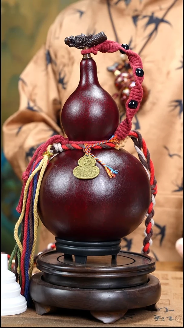 XS043藏绳款大漆酒葫芦（现货现发）