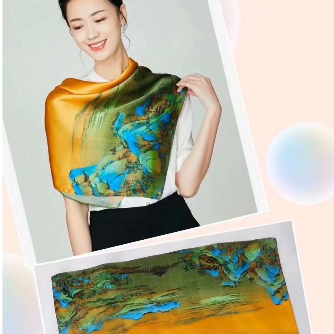 【锦绘山河】A020冬季春秋经典时尚优雅方巾百搭气质护颈薄款丝巾