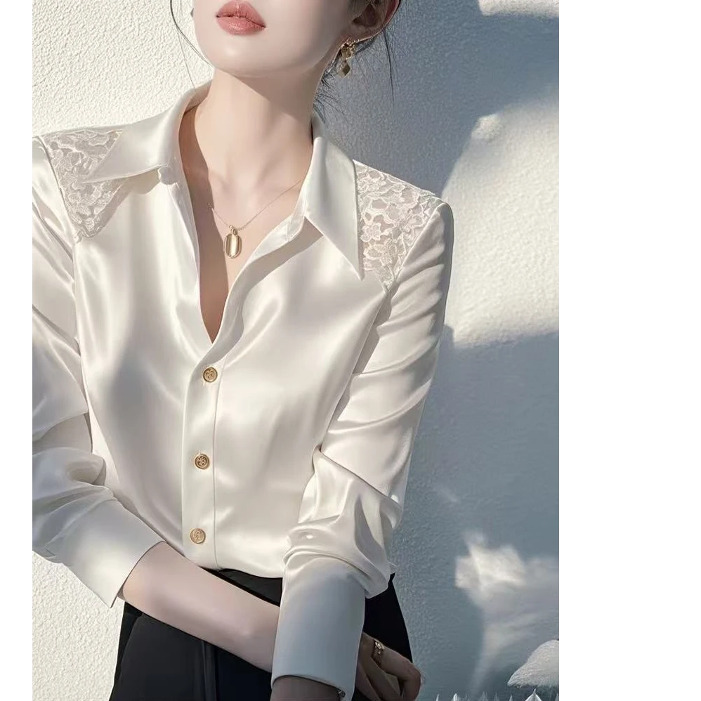 【齐姐专属】白色衬衫流行爆款高级感轻奢减龄洋气气质打底内搭上衣