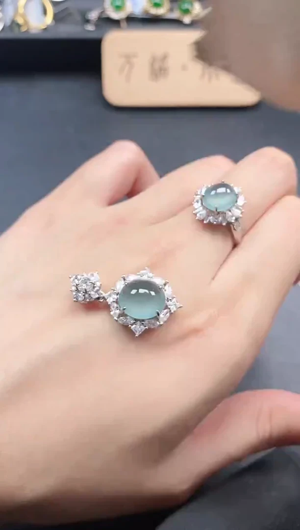 银S925镶嵌戒指翡翠15151