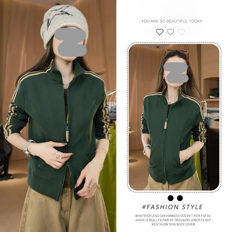 2025秋季新款时尚百搭拼接双拉链外套小众韩版设计感潮流女