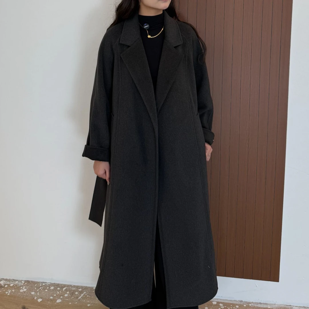 【66】2025秋冬新款双面绒大衣女中长款时尚气质百搭加厚毛呢外套