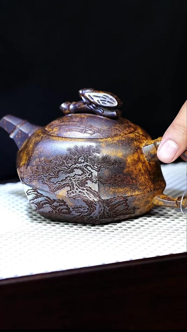 茶壶紫砂宜兴紫砂 知足常乐 龙骨金砂 李雨瑶 h176