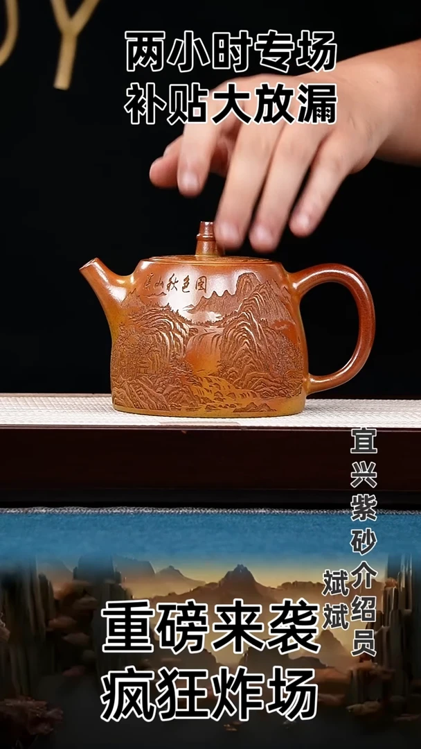 茶壶紫砂汉铎 黄金段 西施